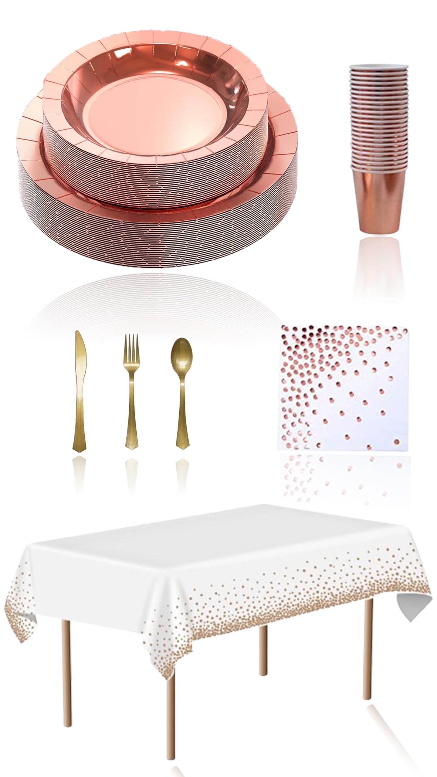 Sponsored Ad – Sweet seven Complete Party Tableware Set for 20 Guests - Disposable Dinnerware and Supplies, Plates, Cups, Cutlery, Napkins, Tablecloths