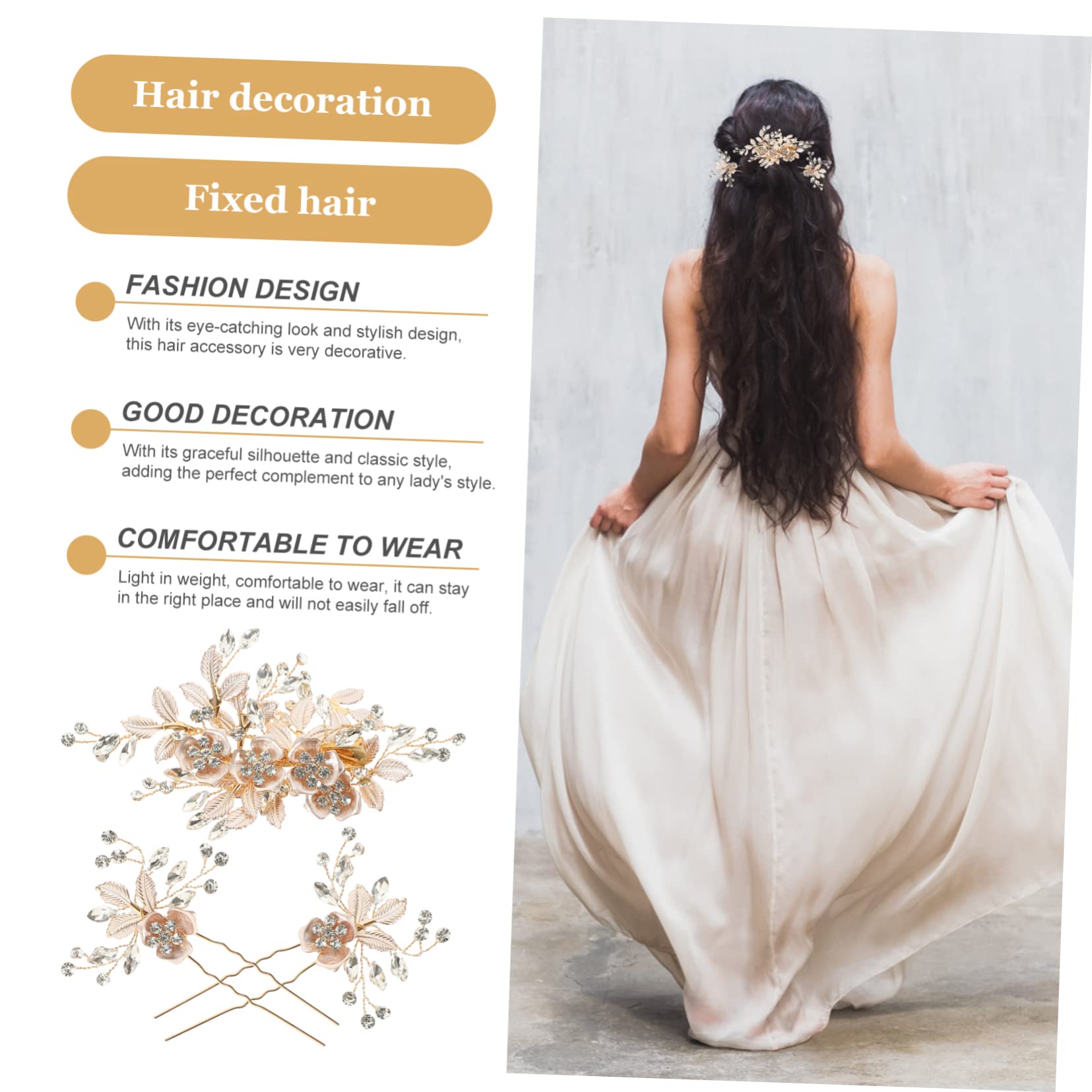 Ipetboom 3juegos Tocado Novia Perlas y Strass Horquillas Elegantes Para Bodas Accesorios De Cabello Para Novias y Damas De Honor De Peine Horquillas