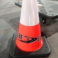 Vista 7 de (6 Pack) BESEA 28” inch Traffic Safety Cones Orange Road Parking Cones Heavy Duty Construction Cone Structurally Stable for Traffic Control at