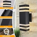 4-Pack Outdoor Wall Light, Up and Down Modern Exterior Lighting Fixtures, Black Waterproof Outdoor Lights Wall Mount Aluminum Porch Light for Patio Entryways Garage