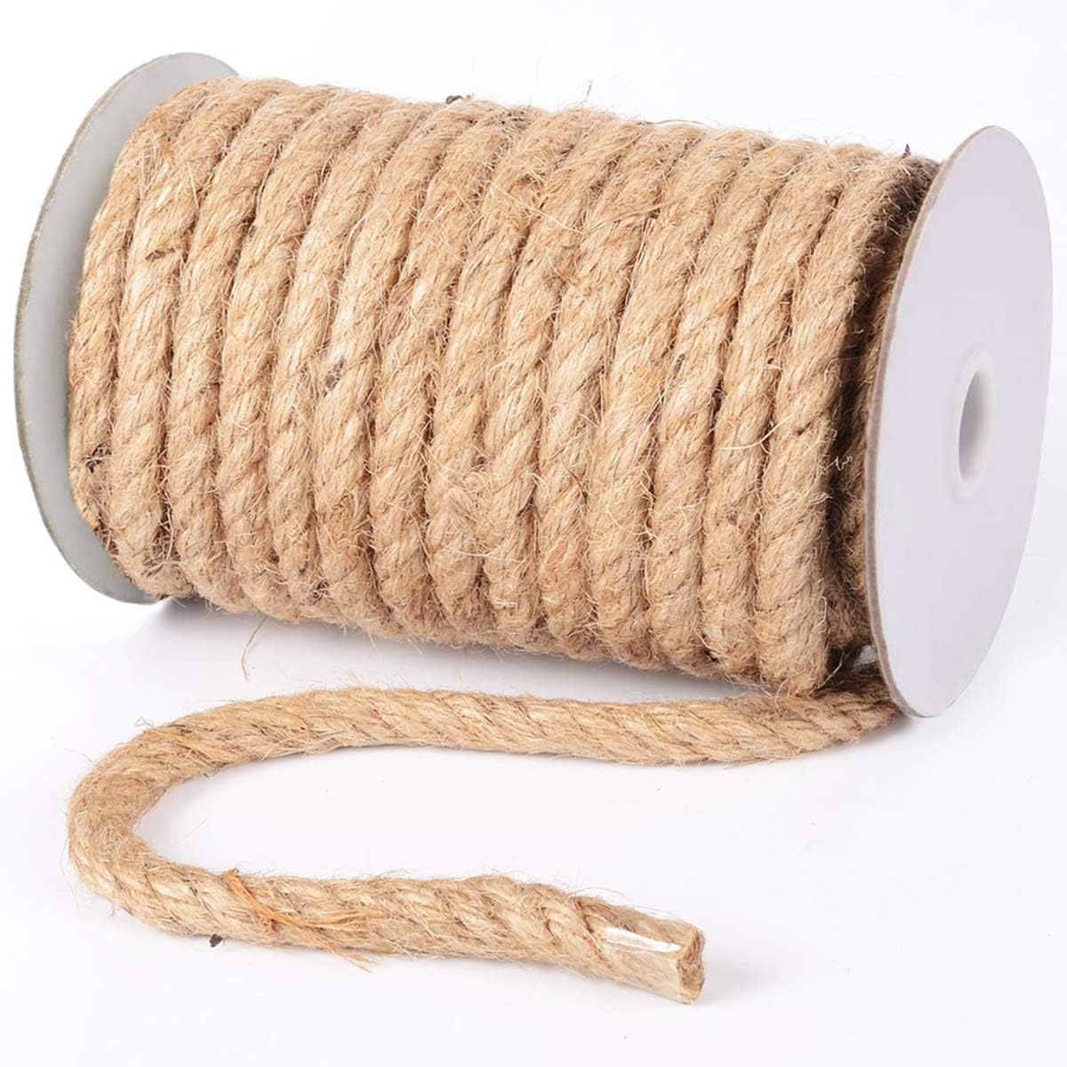 Jute Rope 10mm 30M Hemp Rope Twine Hessian Cord Craft for cat Scratching Post Gardening Home Industrial Packaging Arts and Crafts Decoration Bundling
