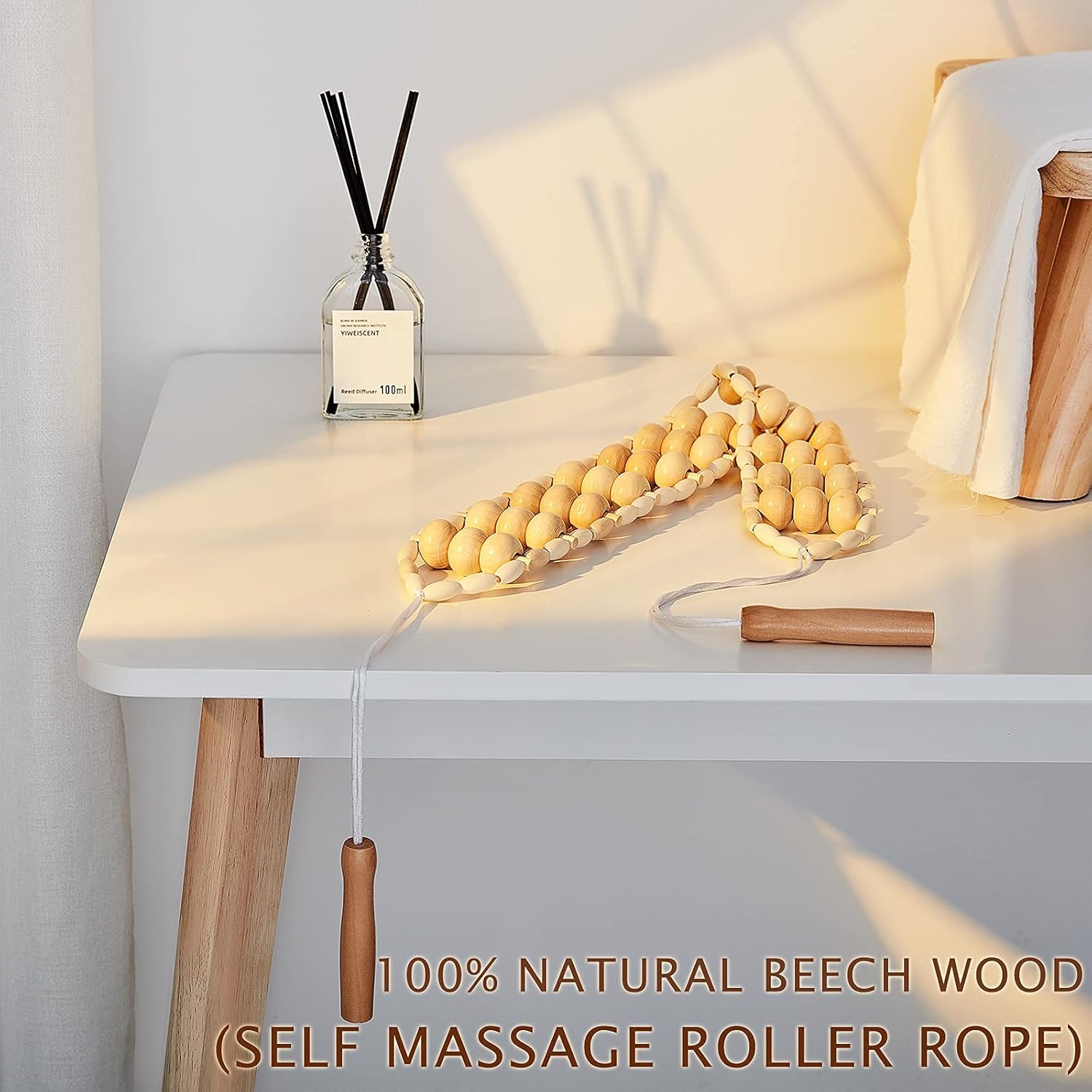 Wood Therapy Massage Tools, Hipetner 3pcs Handheld Massage Roller Rope Maderoterapia Colombiana Manual Massage Stick for Full Body Muscle Pain Relief : Health & Household