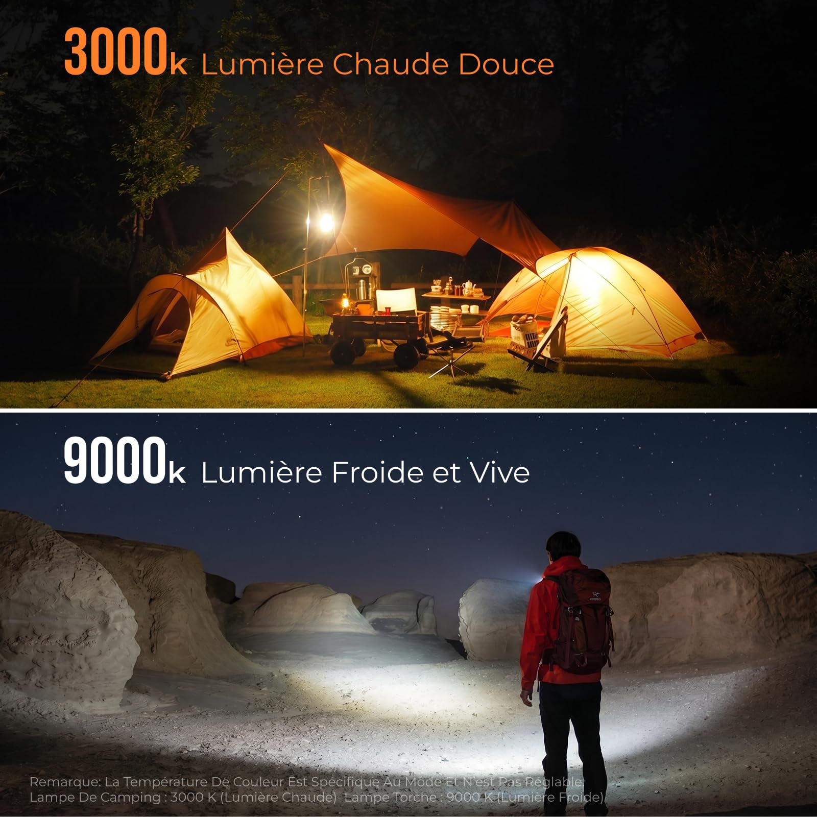 FLEXTAILGEAR Zero Lantern, Lanterne de Camping Portable Ultra-légère (56 g), Rechargeable (1100 mAh), Torche et Lampe de Camping 2 en 1, 4 Modes d'éclairage, 300LM, Accessoire de Camping d'urgence.