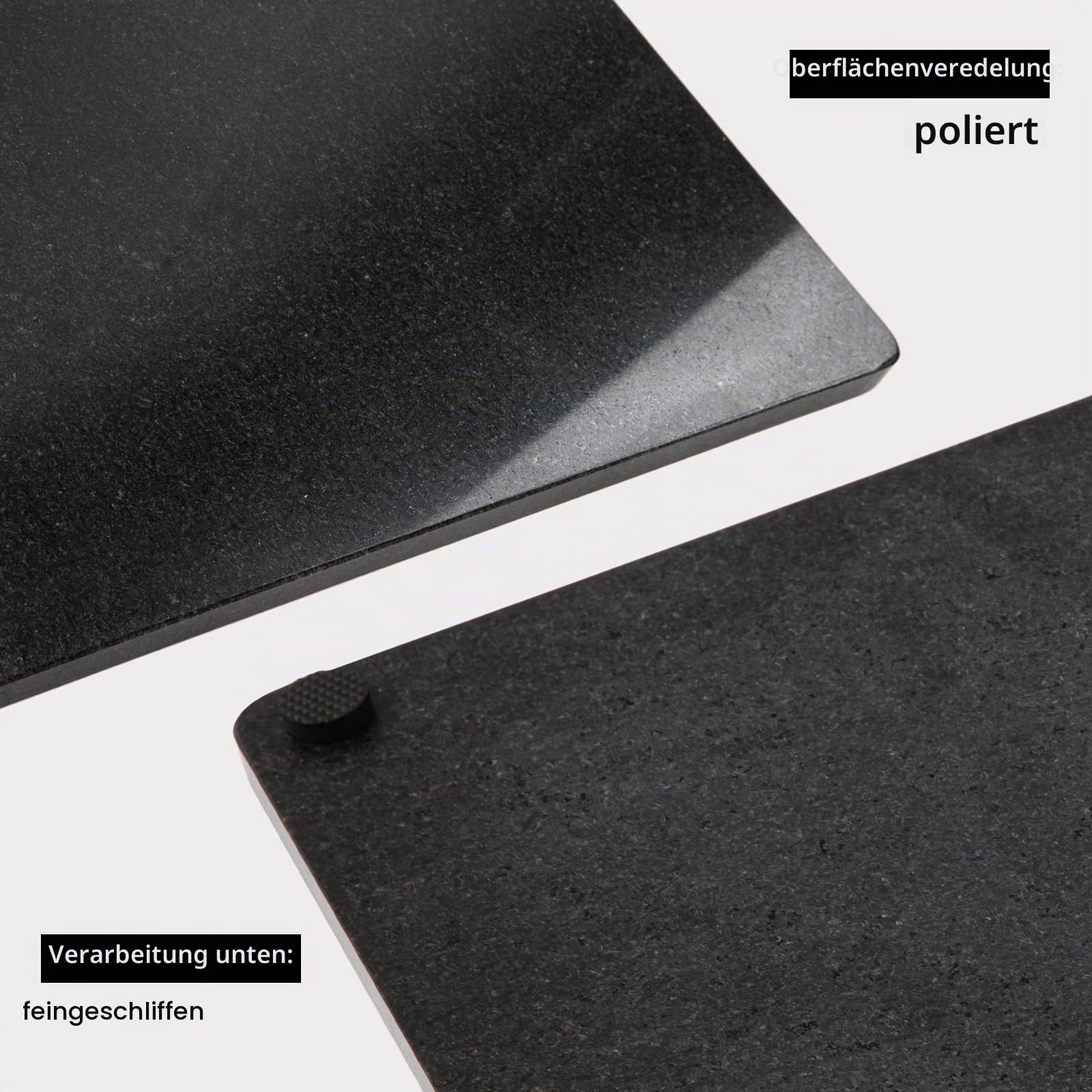 Lovdeco Schneidebrett aus Granit, für Küche, große schwarze Marmorplatte, Geschenk mit rutschfesten Füßen, 40,6 x 50,8 cm, 1 Stück
