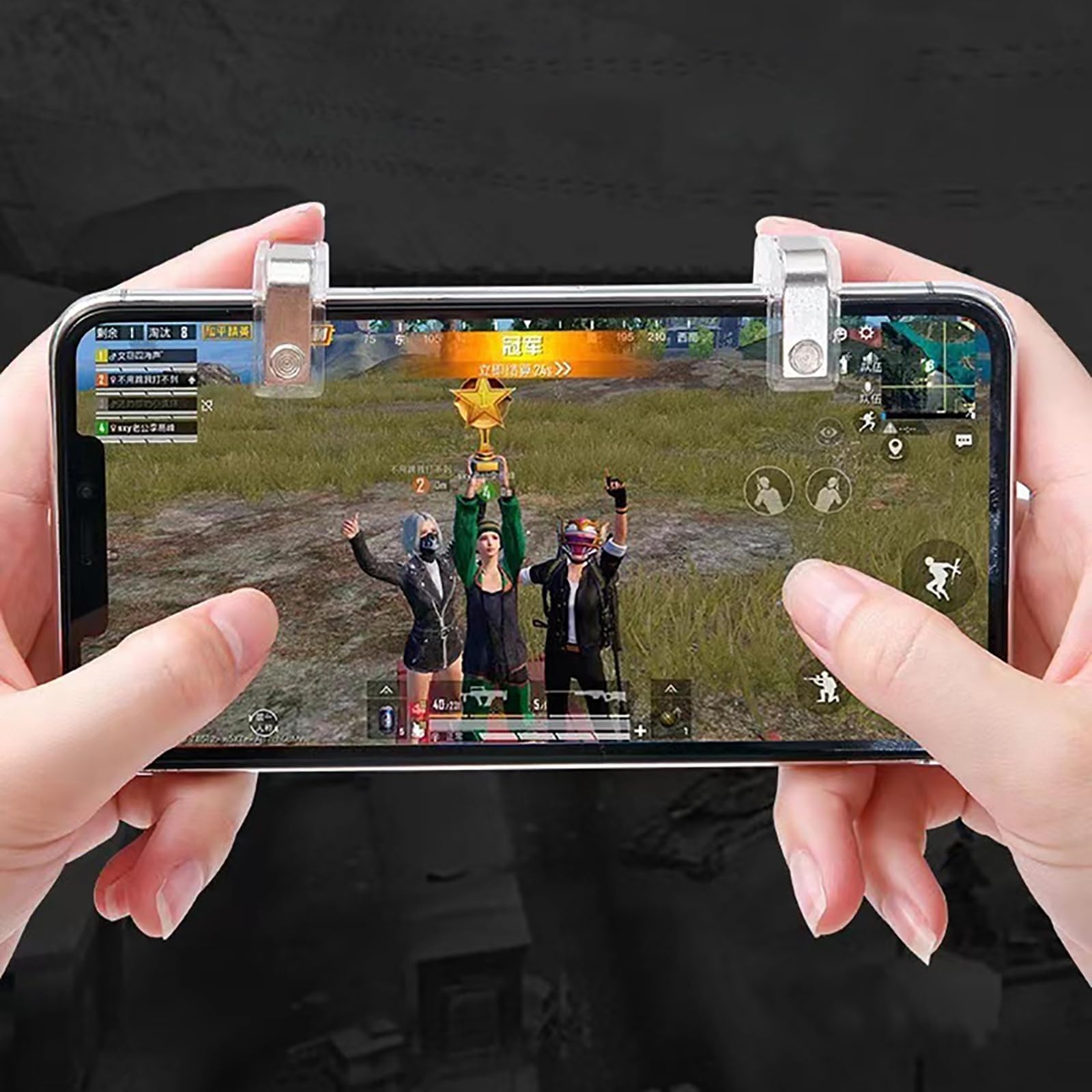 YAMSLAM PUBG Mobile Controller Trigger, Pulsante Mira Fuoco con L1 R1 Chiave Joystick, Accessorio di Gioco per Esperienza Premium