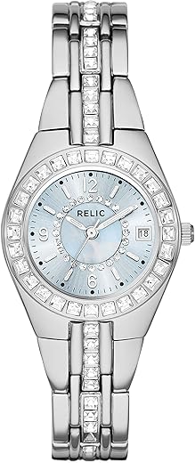 Relic by Fossil Women's Queen's Court Quartz Stainless Steel Dress Watch, Color: Silver-Tone (Model: ZR12161)