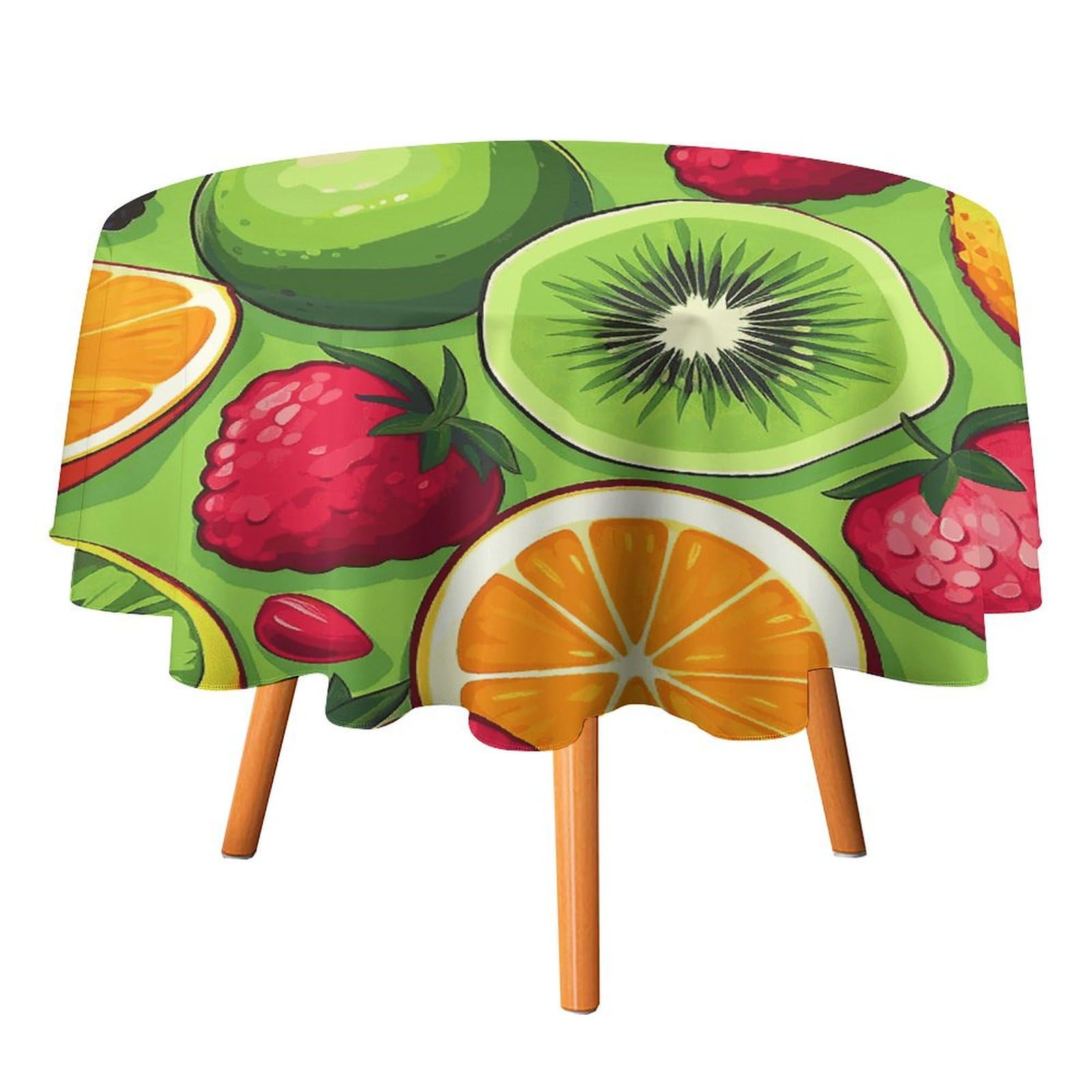 Nappe de Noël ronde 177,8 x 177,8 cm imprimé fruits maison