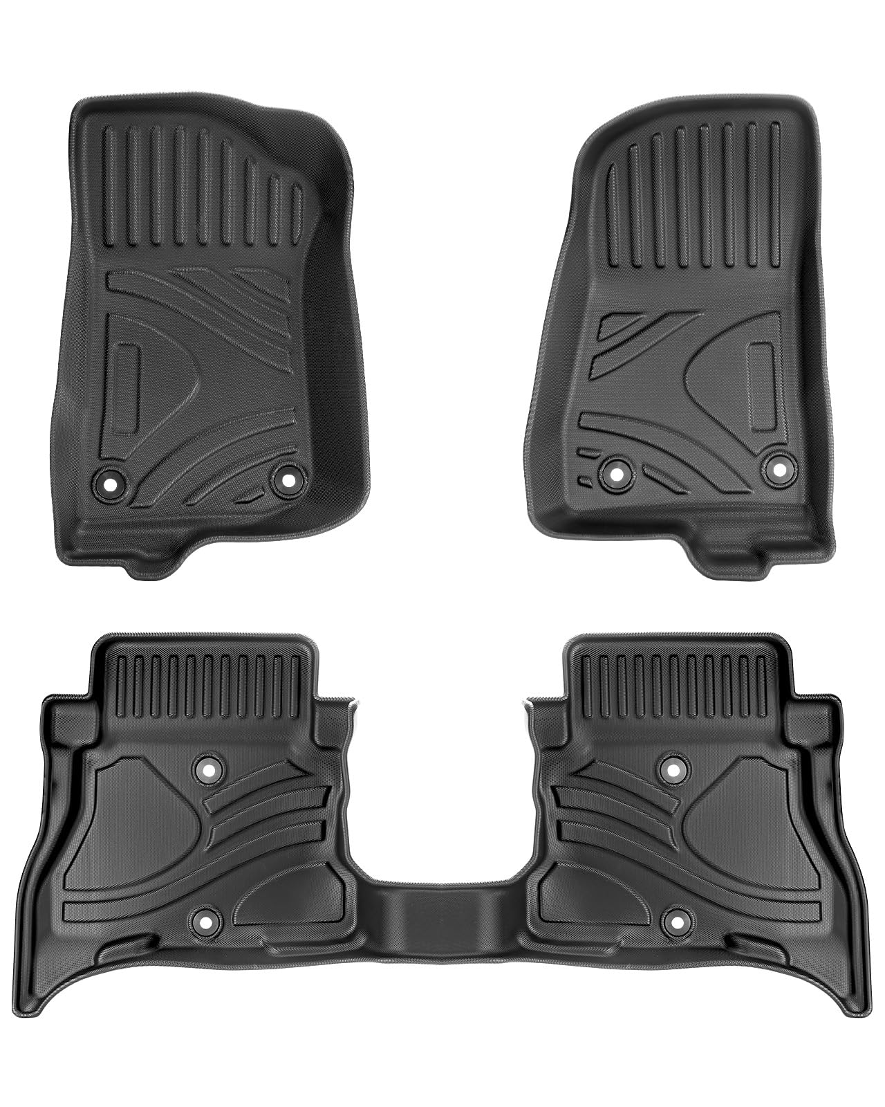 AEagle Floor Mats for Jeep Wrangler 2021-2023 Only for 4XE Hybrid, All Weather Protection, 3pcs FloorLiner Combo Set