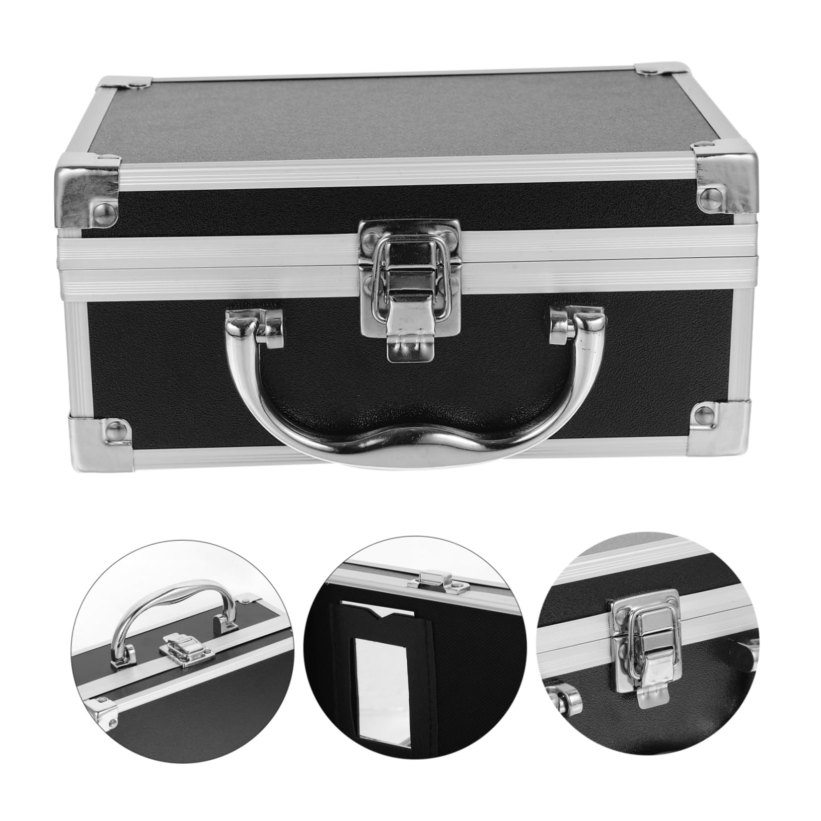 minkissy Portable Aluminum Tool Box Makeup Travel Case Instrument Storage Box Organizer