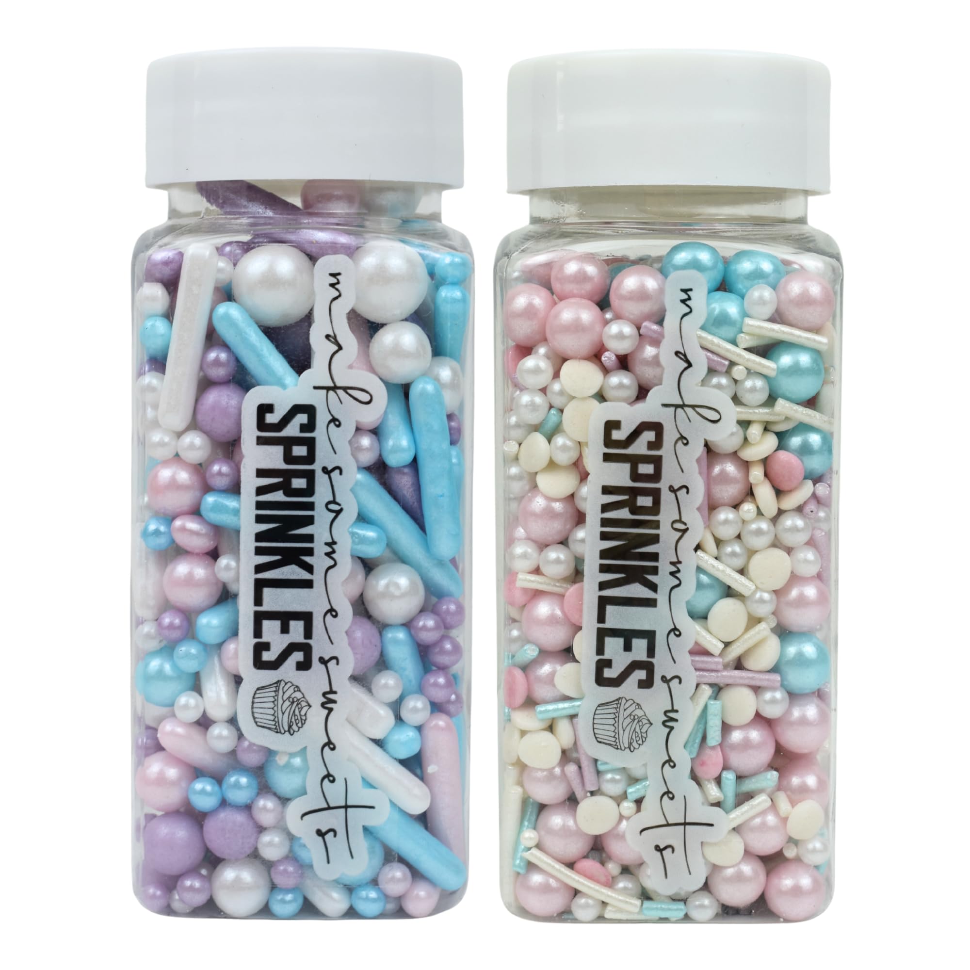 Décorations Pour Gâteaux MakeSomeSweets – BARBI CAKE & UNICORN SWEETS – Sprinkles comestibles de qualité supérieure - Vegan, sans huile de palme, 2x100 g