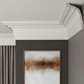 Premium Coving for Ceilings,White XPS Cornice Coving, Xps Coving for Ceiling Moulding Lightweight, XPS Coving for Ceilings, Coving for Home Decor Sample 20cm, CV07