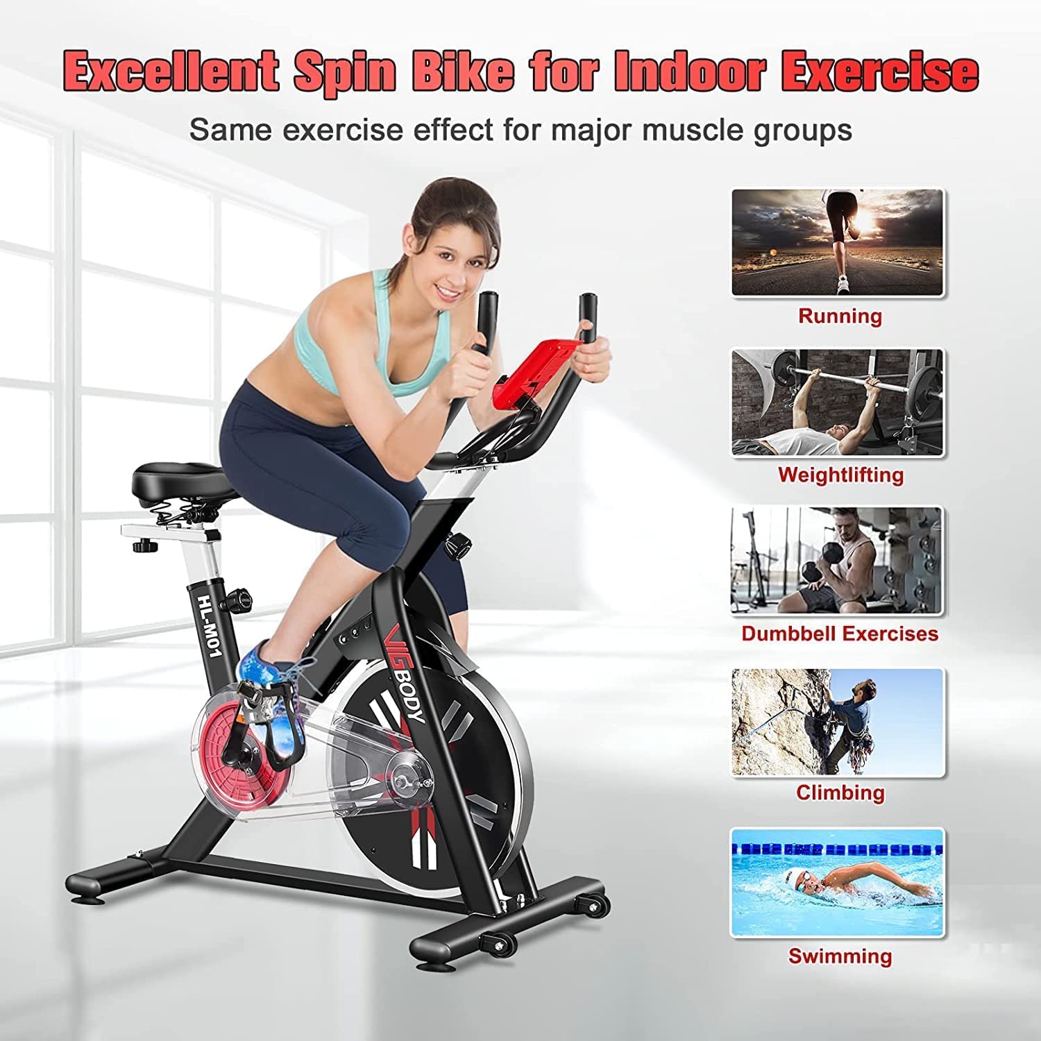VIGBODY Indoor Cycling Bike Stationary 