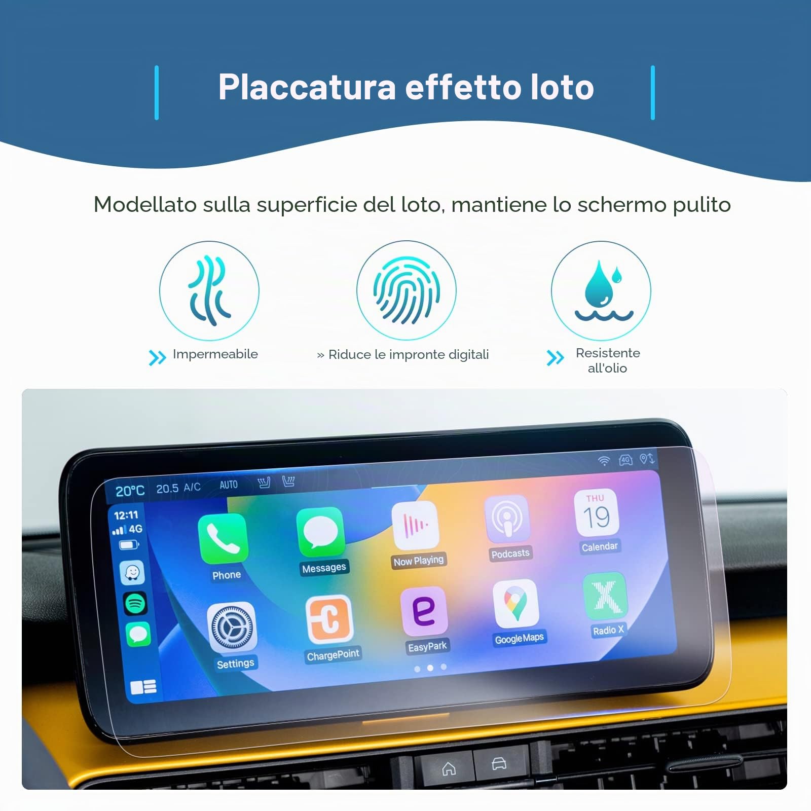 Pellicola Protettiva per Navigazione Jeep Avenger 2023-2026 10,25" Uconnect Antiurto 6H Antigraffio 2 Pezzi
