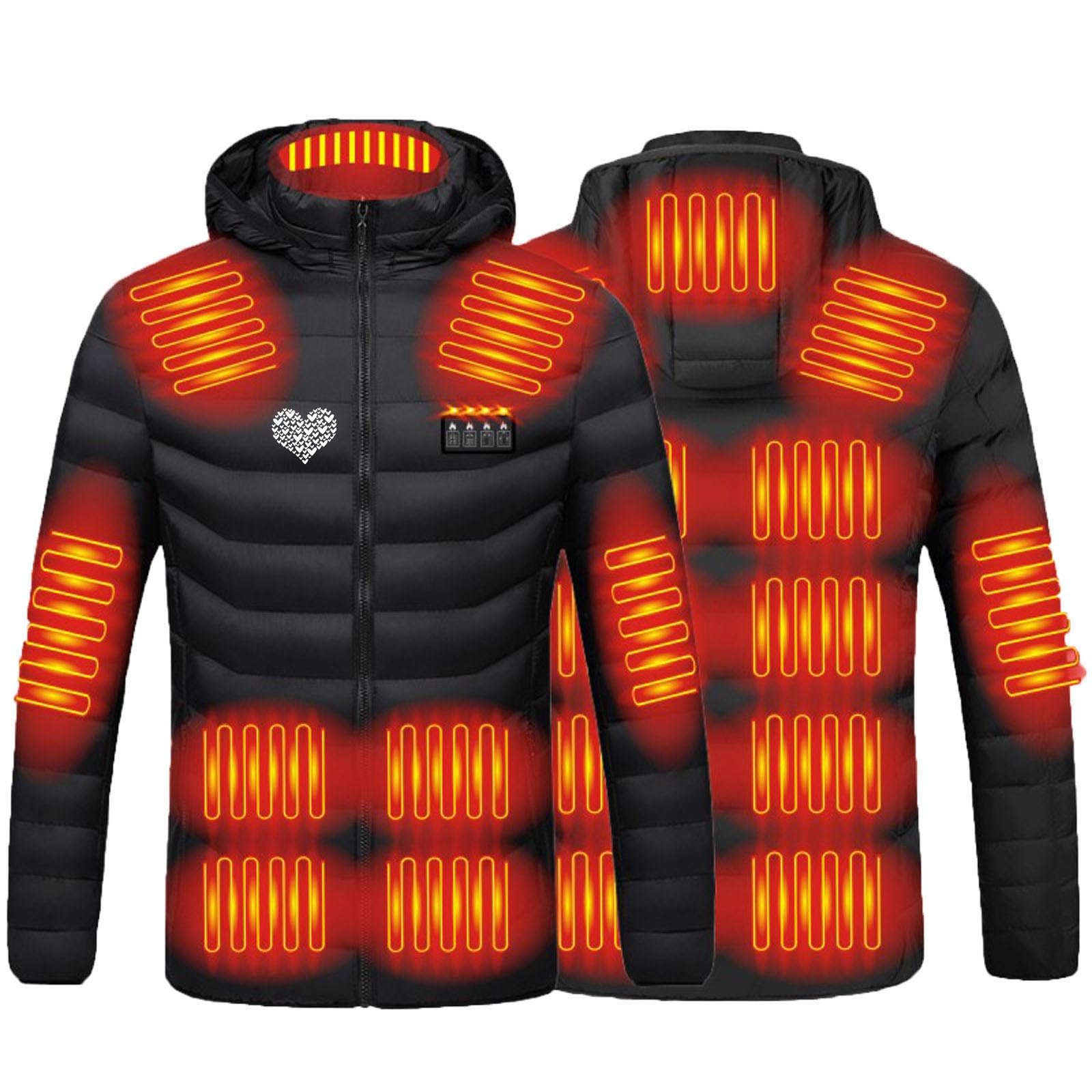 Battnot Heizjacke Beheizbare Jacke Herren Damen Beheizte Jacke Weste Winterjacke Elektrische USB Heizmantel Warme Funktionsjacke Winddicht Wärmejacke Kleidung für Outdoor Camping Skifahren