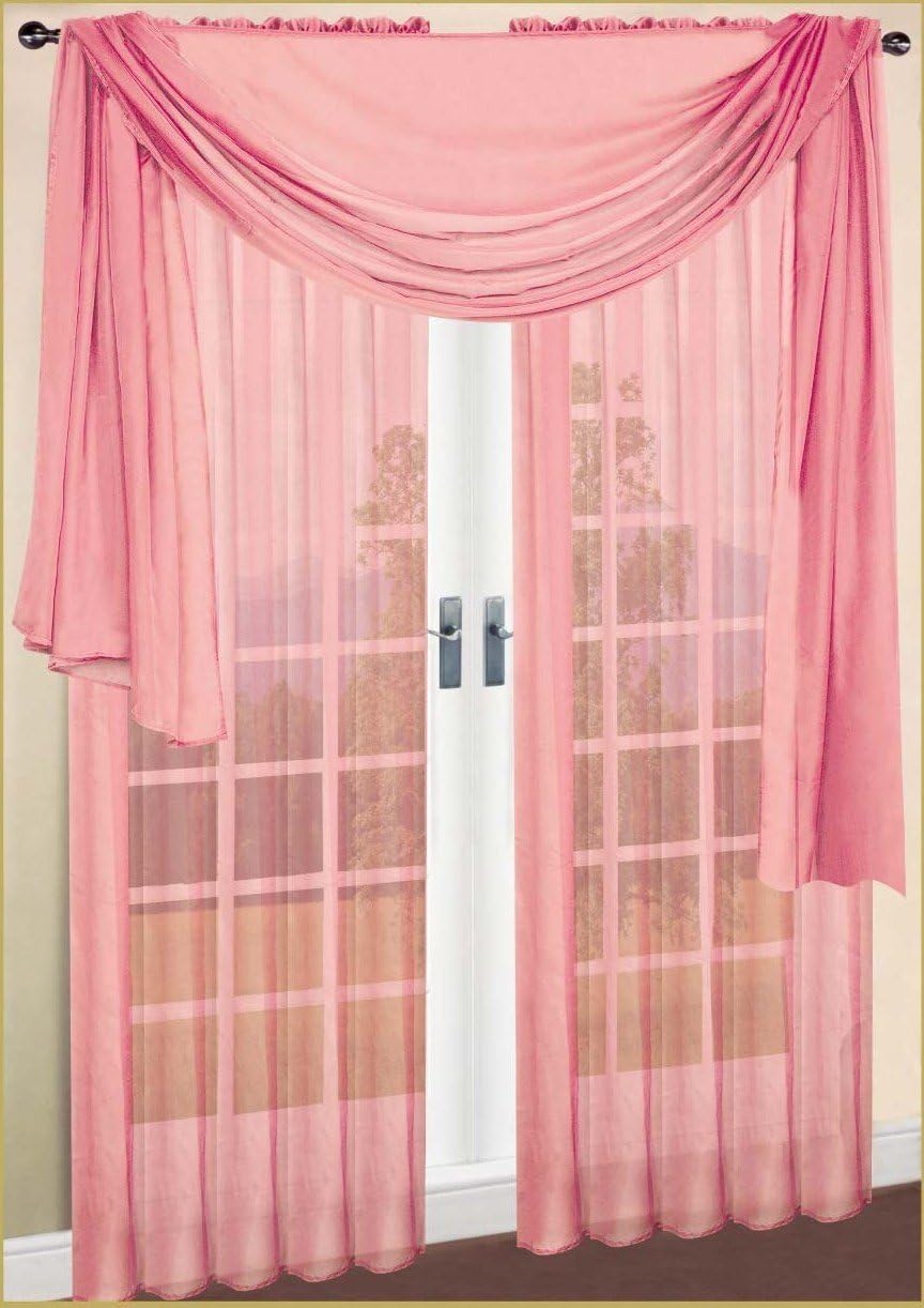 Window Scarf Sheer Voile 60"x216" Dusty Rose By Royal