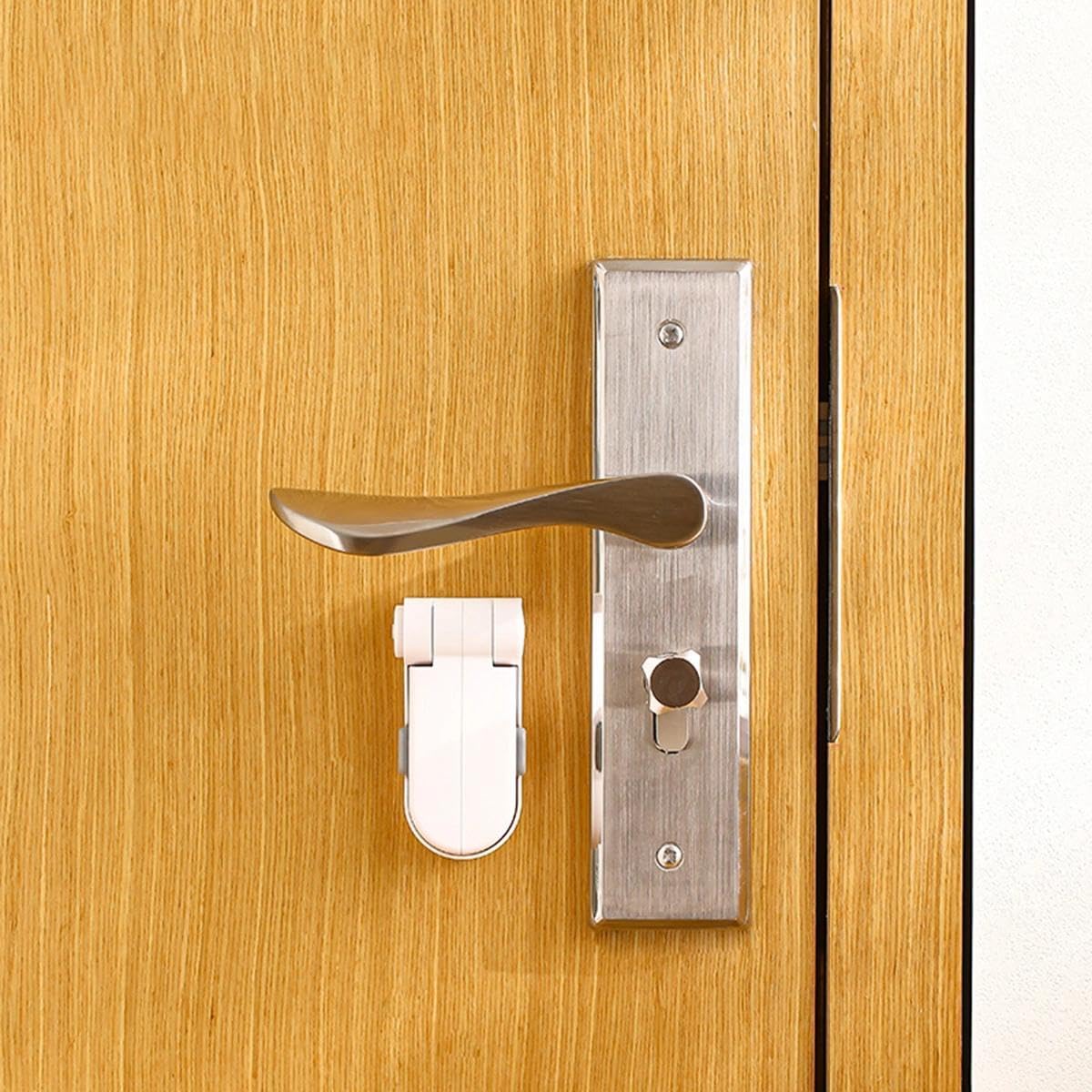 1pc Security Lock Anti-opening Latch Cat Pet Door Lock Anti-theft Door Latch Handle Anti-opening Device