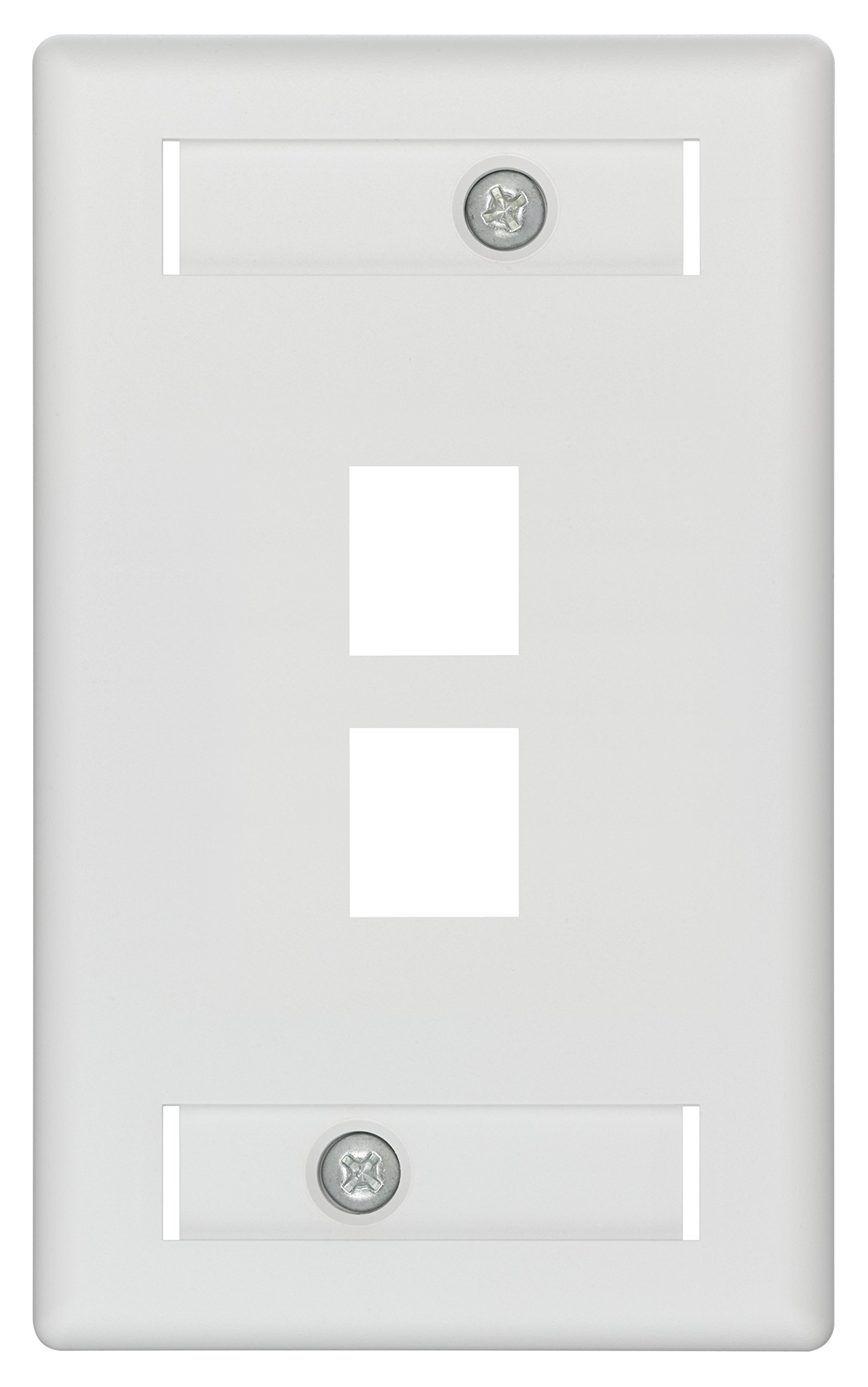 Leviton 42090-2WS Single Gang QuickPlate Tempo, White, 2-Port