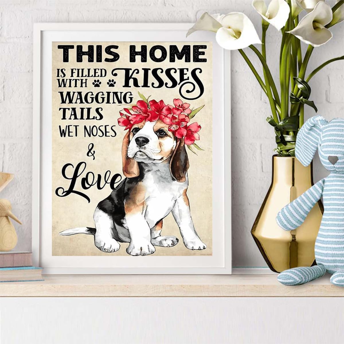 Christmas Gift Beagle Dog Cute Animal Love Puppy Diamond Painting Kits for Adults Beginners Round Full Drill DIY Art Kits Art for Home Wall Decor 12x16 inch Suitable for New Year, Valentine's Day