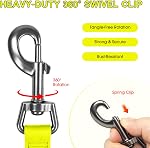 Wolfone Waterproof Dog Leash Long Line,PVC Coated Nylon Webbing Training Leash 5FT Easy Clean, Durable, Strong Recall Leash for Dogs – Yellow