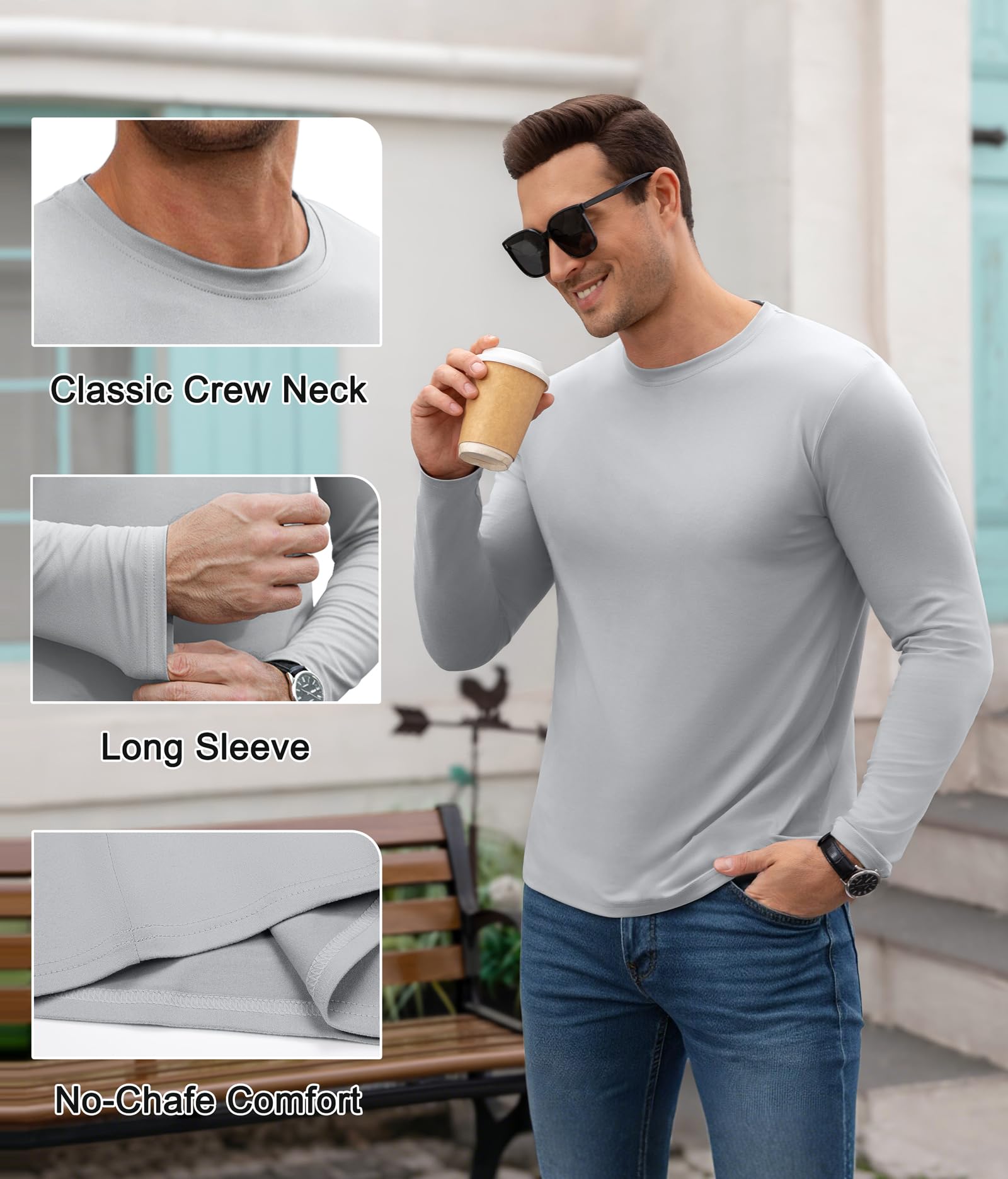 Boyzn Confezione da 2, 3 o 4 magliette da uomo basic in cotone, casual, leggere, estive, a maniche corte, casual, da uomo, con scollo rotondo
