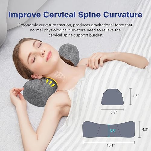 Miniatura 3 de ComfortLife Almohada estiradora de cuello para aliviar el dolor, almohada de apoyo suave para el cuello pequeño, dispositivo de tracción cervical,