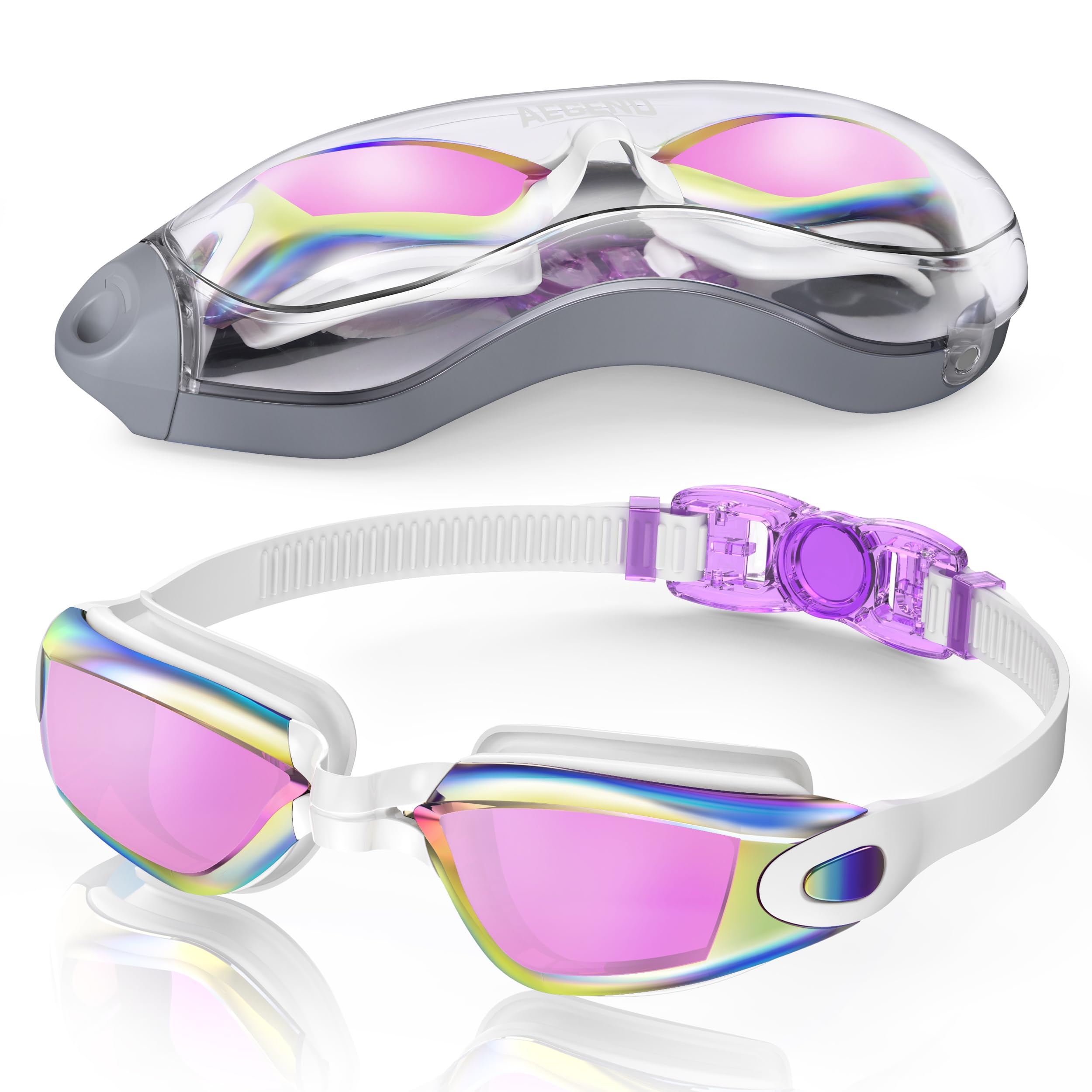 Swim Goggles, Swimming Goggles No Leaking Full Protection Adult Men Women Youth