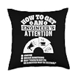 Software Engineer Coding Designs & Gifts How To Get an Engineer's Attention Coffee Joke Break Throw Pillow, 18x18, Multicolor