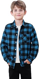 Sleeve Button Down Front Shirts Plaid%Ef%Bc%8c