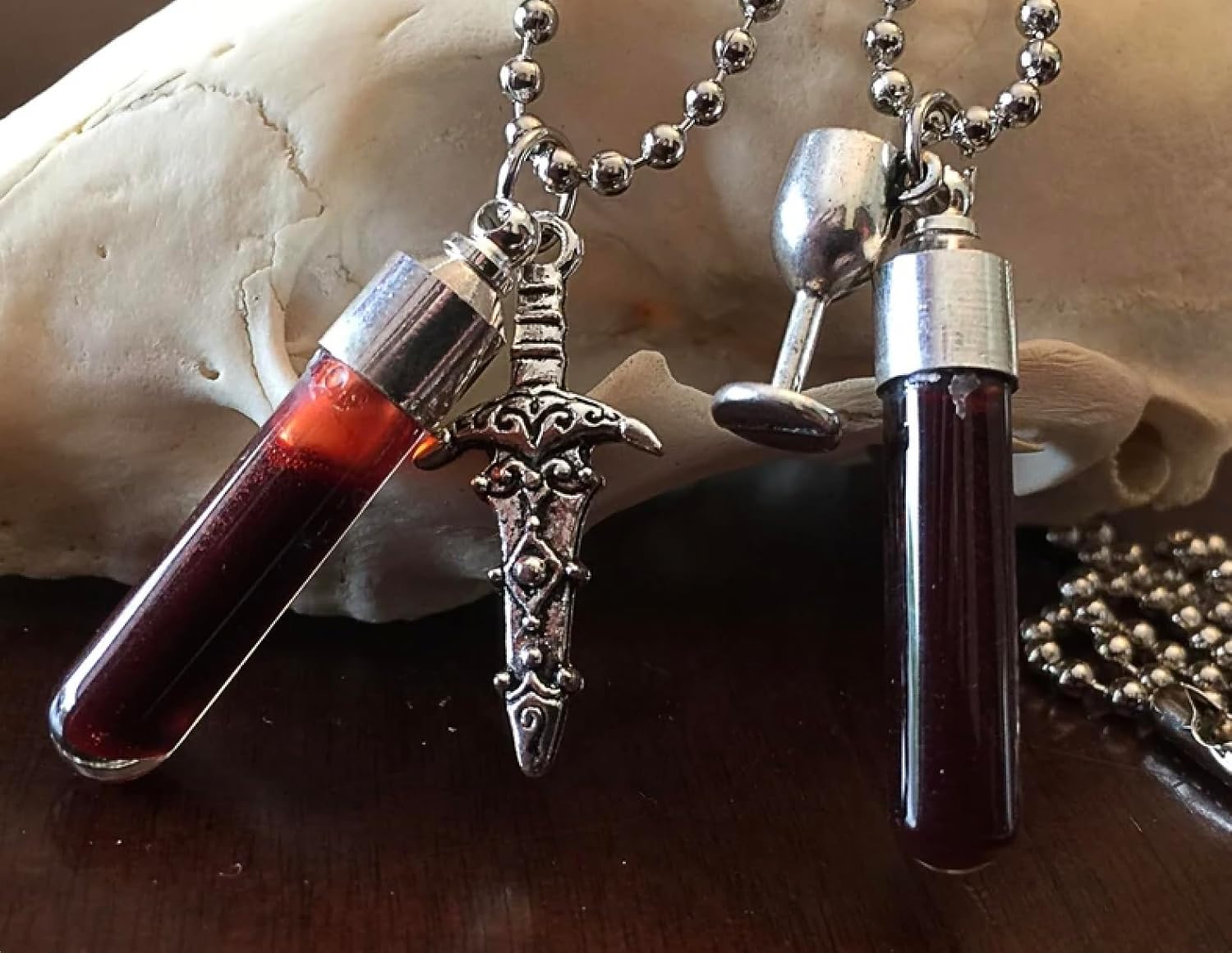 Necklace Vial Of Blood Blood Vial Pendant Kit Lovers Includes