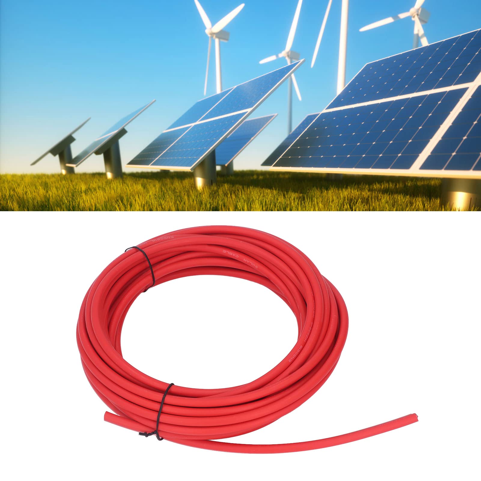 FLEXMAN Solarpanel Draht, 6 Mm², Doppelschichtige Isolierung, Verzinnter XLPE Kupfer PV Draht, Verlängerungskabel für Solarpanel Komponenten und Wechselrichter Oder Batterien (Rot 20 m/65,6 Fuß)