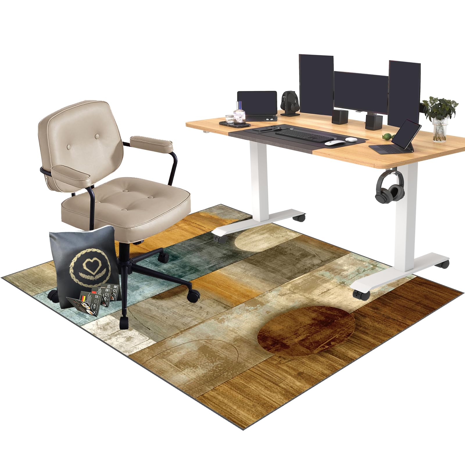 CCTSA 160 x 200 cm Office Chair Mat for Carpeted and Hard Floor | Multi-Purpose Carpet Protector | Gaming Chair Mat | Anti-Slip Low Pile Carpet Mats for Home Office | Floor Protectors for Chairs