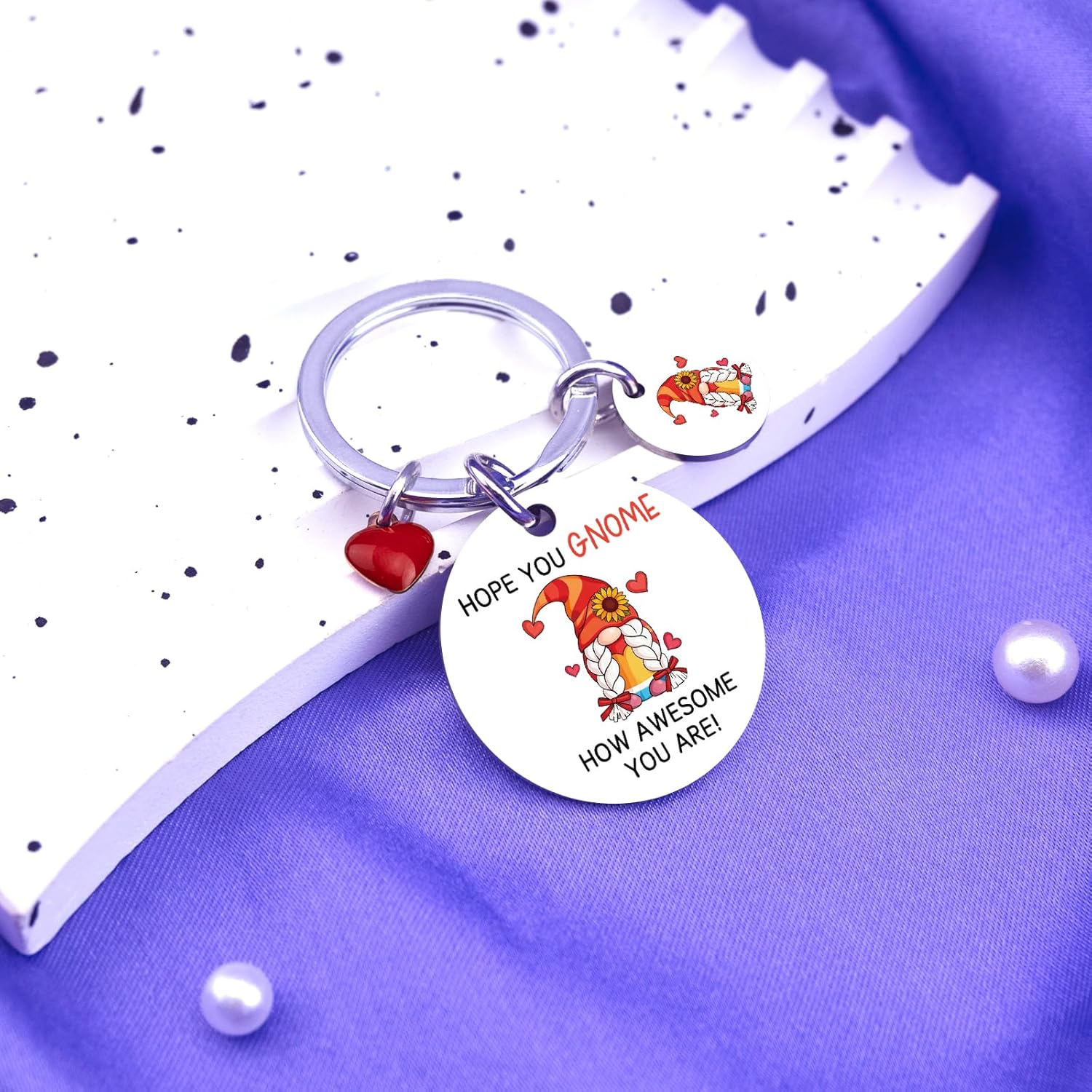 Gnomes Keychain Gifts For Women Men Inspirational Gnome Gifts For Women Friends Encouraging Friendship Gnomes Gift for Bff Besties Thoughtful Gnome Themed Gift for Birthday Christmas Cute Gnome Decor - Image 5