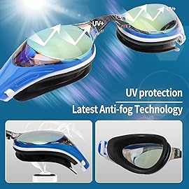 WAVE Nearsighted Swim Goggles, Shortsighted Optical Swimming Goggles No Leaking Anti Fog UV Protection for Adult Men Women Youth