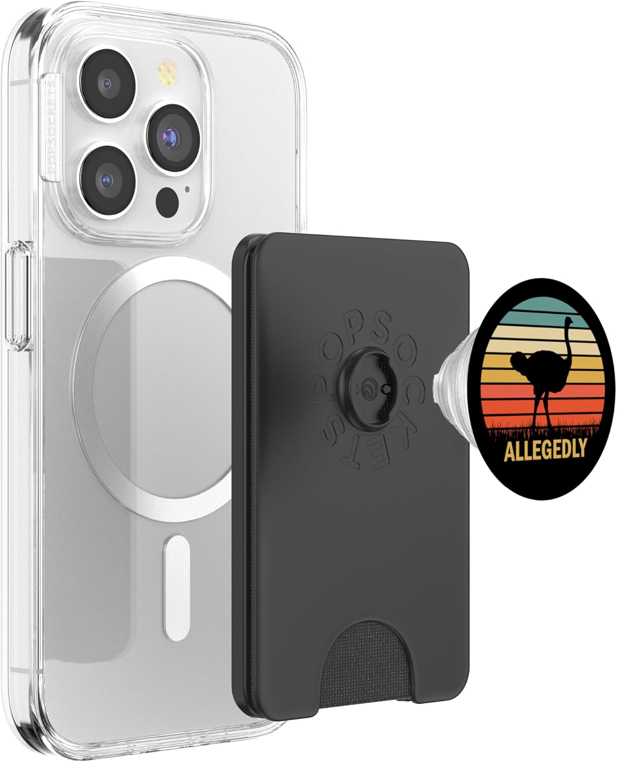 Allegedly Ostrich Retro Phone Grip- Ostrich Lover Gift PopSockets PopWallet for MagSafe