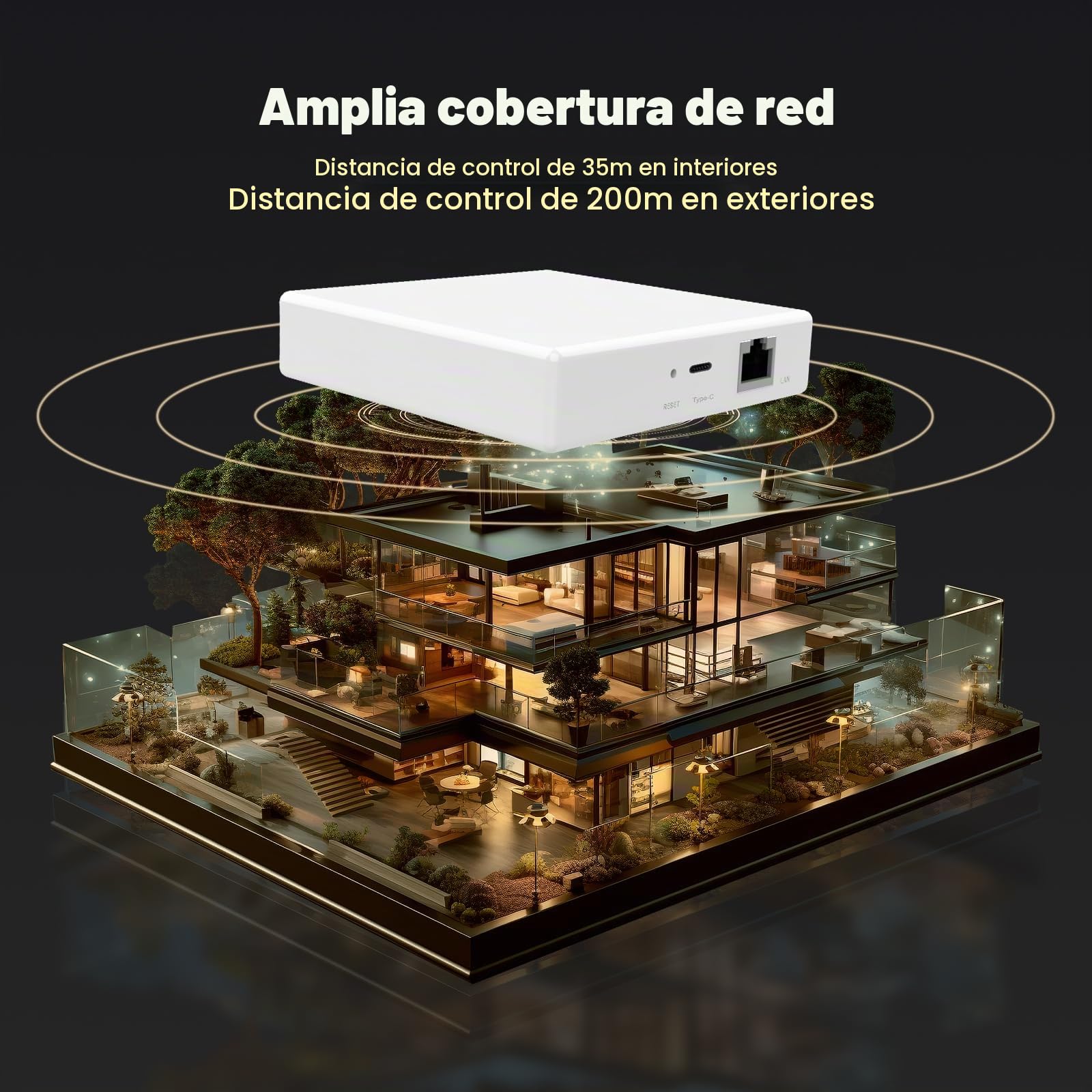 MOES Matter Smart Gateway, Google Home | Zigbee Hub para Dispositivos Tuya ZigBee, Compatible, Apple Homekit, Smart Thing, Alexa