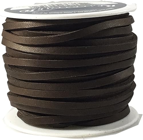 Cordones de encaje de cuero Topgrain Latigo Chocolate Brown Carrete de 50 pies