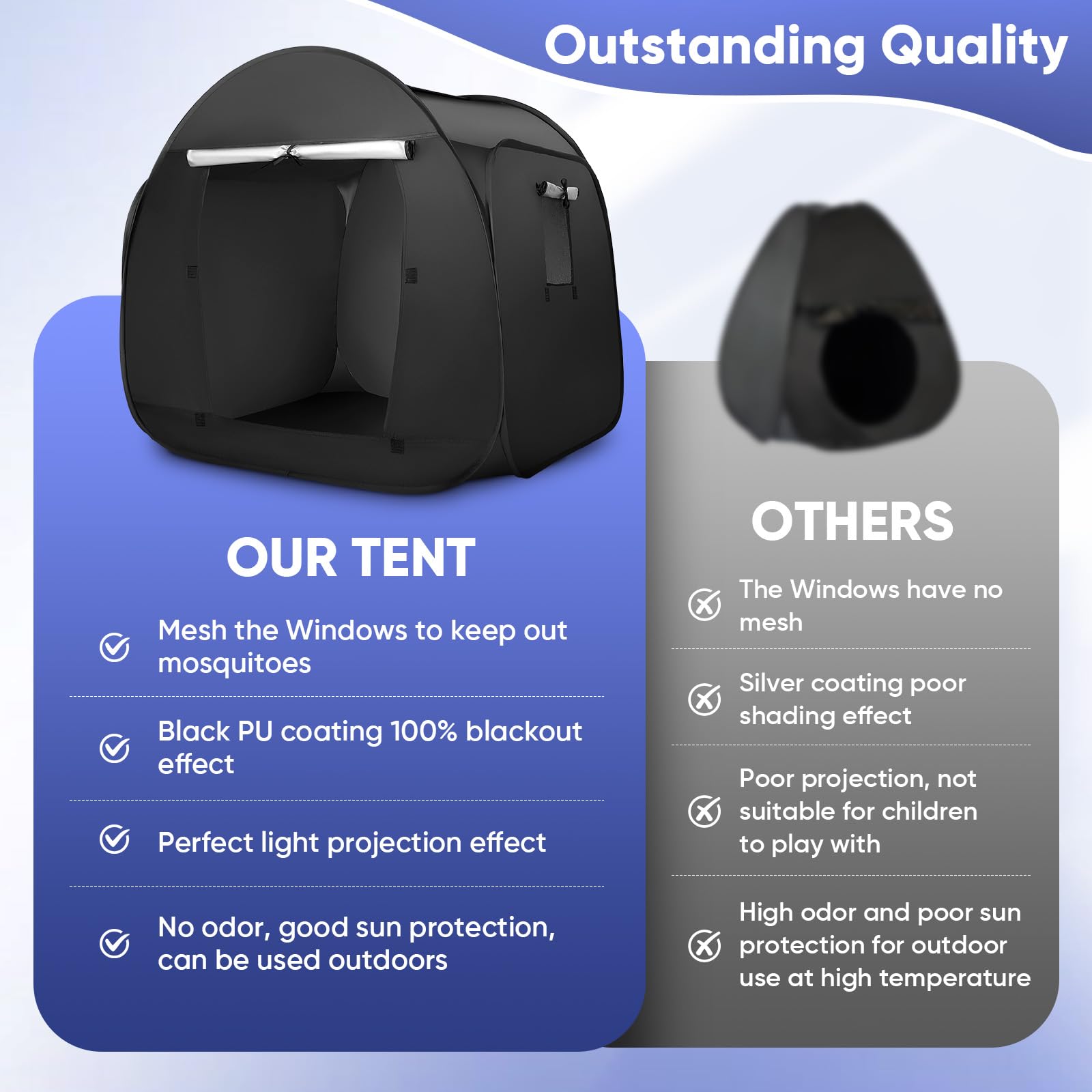 Tenda sensoriale per bambini per giocare e rilassarsi. Mini tenda ausiliaria per autismo, SPD, paure, caverna pop-up scura per bambini autistici | per casa o scuola