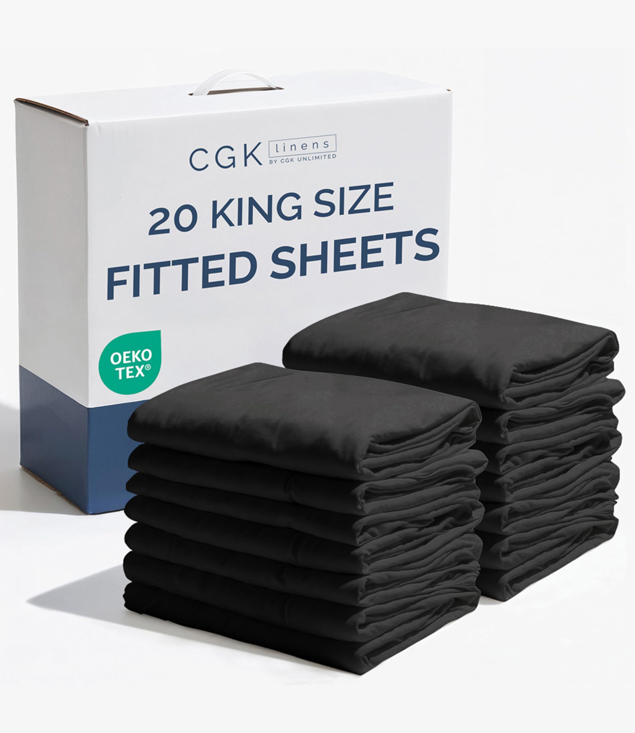 King Fitted Sheet - Single Fitted Sheet Only - 8-16" Deep Pockets - Black