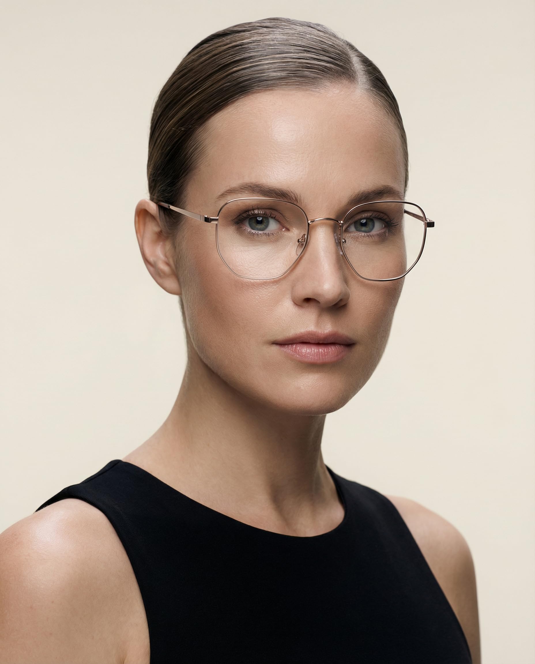 DAKOTA Brille mit Sehstärke für Unisex optional mit Sonnenbrillentönung oder Blaulichtfilter, Quadratisch, gefertigt aus Metall (inklusive Brillenetui)