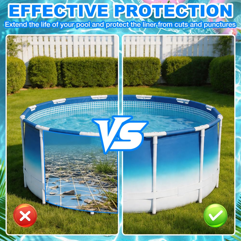 4M Poolunterlage Rund, Pool Bodenschutzmatte UV & Reißfest Pool Unterlage Outdoor Zuschneibare Pool Bodenplane, Faltbarer Schwimmbecken Matte, Unterlage Pool für den Außenbereich