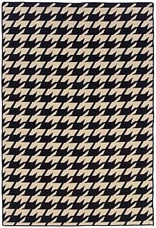 Riverbay Furniture 5' x 8' Hand Woven Houndstooth Wool Rug in Gray