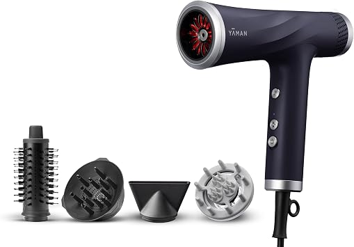 YA-MAN SPA Styler Blow Dry + Scalp Massage Essential Kit| Professional Hair Styling Navy