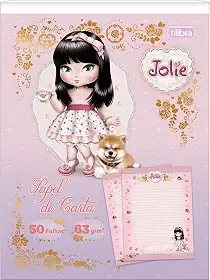 Papel de Carta Jolie TILIBRA - 50 Folhas (Rosa)