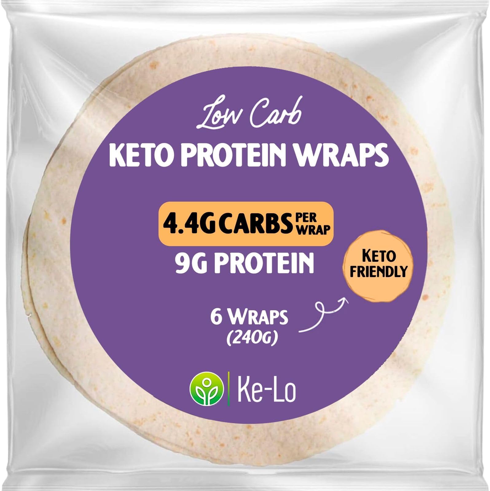Ke-Lo Low Carb - High Protein Wraps (12 x 40g) | Keto Wraps | Versatile, Convenient & Low Calorie | Keto Tortilla | Ideal for the Keto Diet