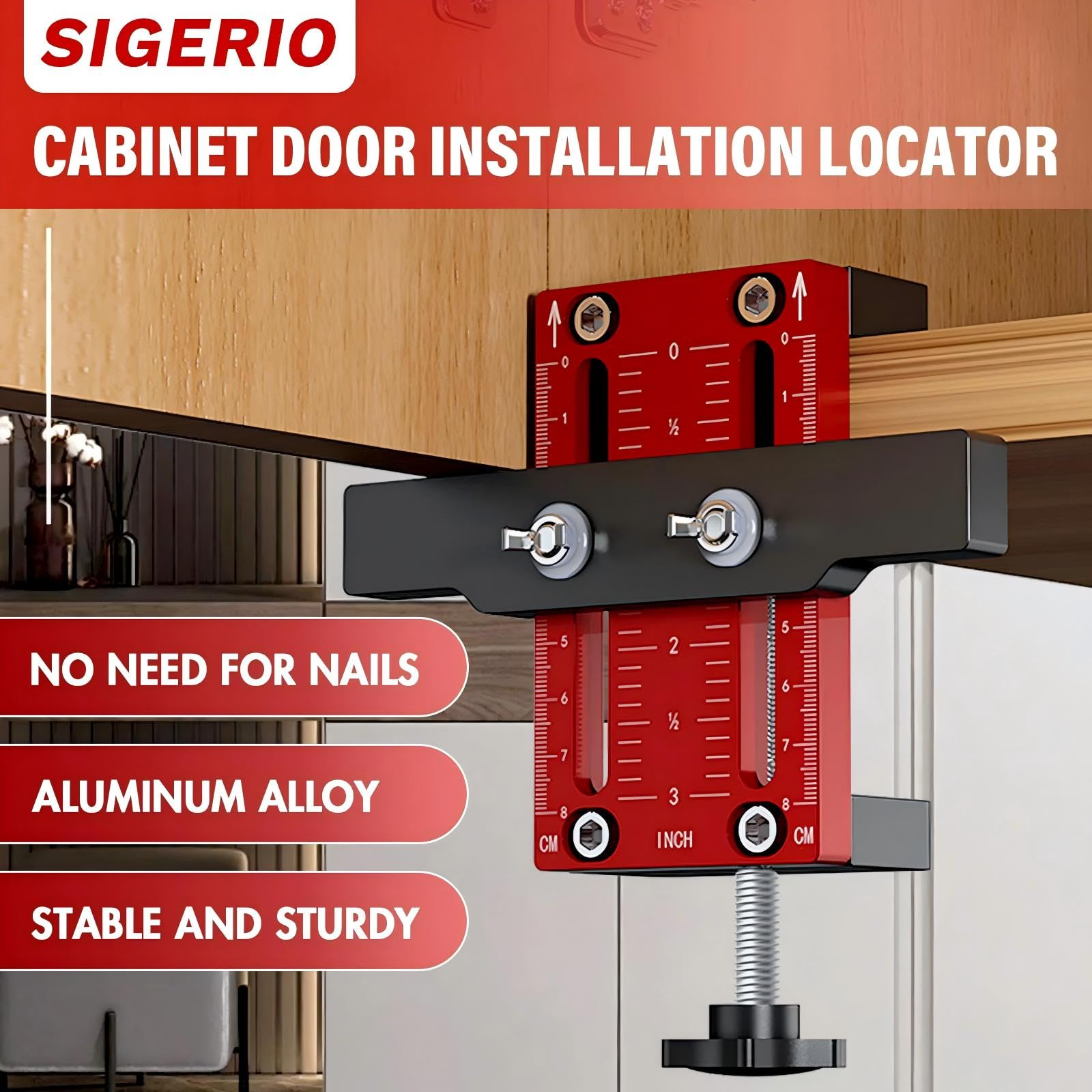 Posicionador de instalación de puerta de gabinete, plantilla de montaje de puerta de gabinete de aleación de aluminio, plantilla de hardware de gabinete, herramienta de posicionamiento de