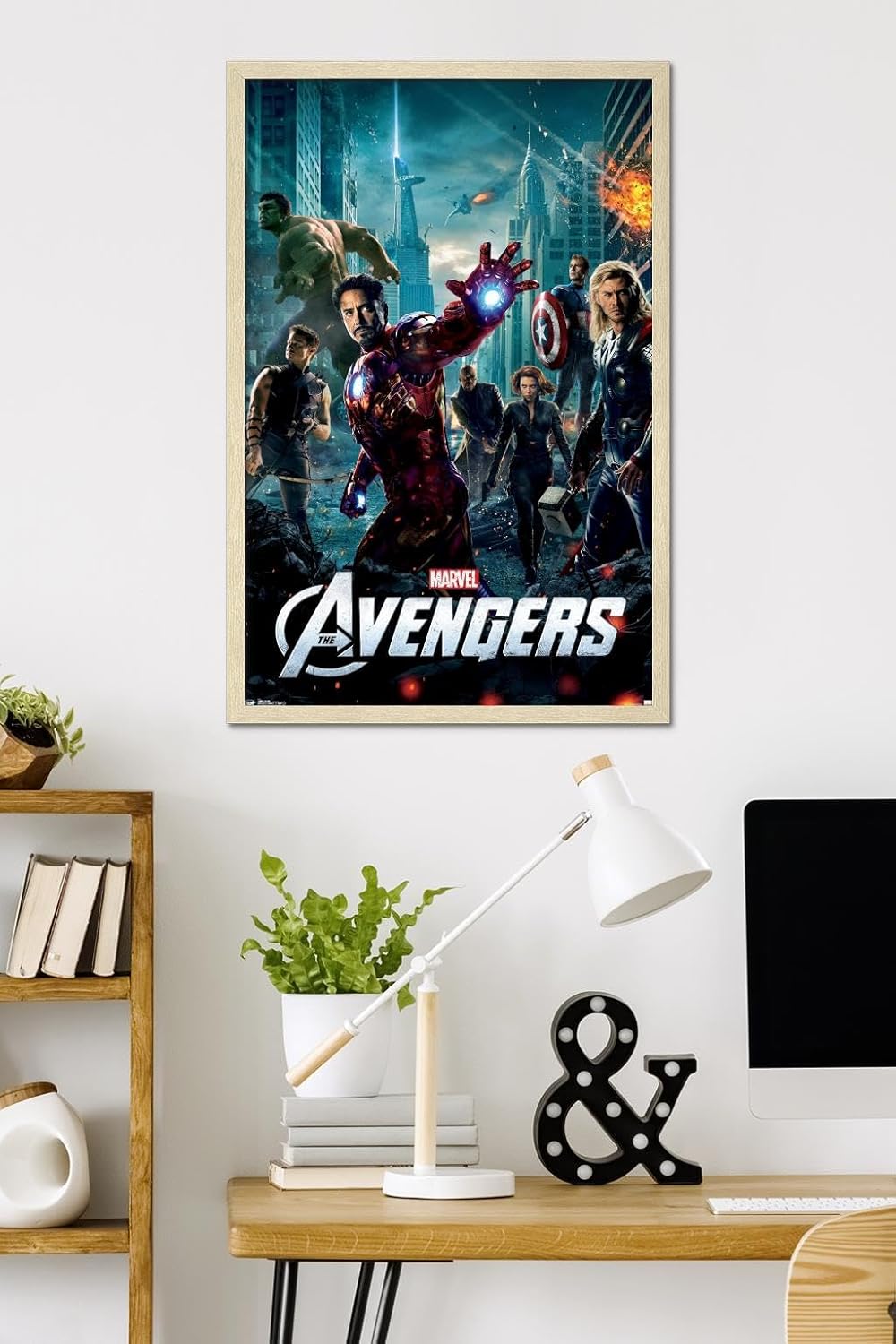 Trends International Marvel Avengers: One Sheet Wall Poster, 22.4L x 14.7W, Black Framed Version