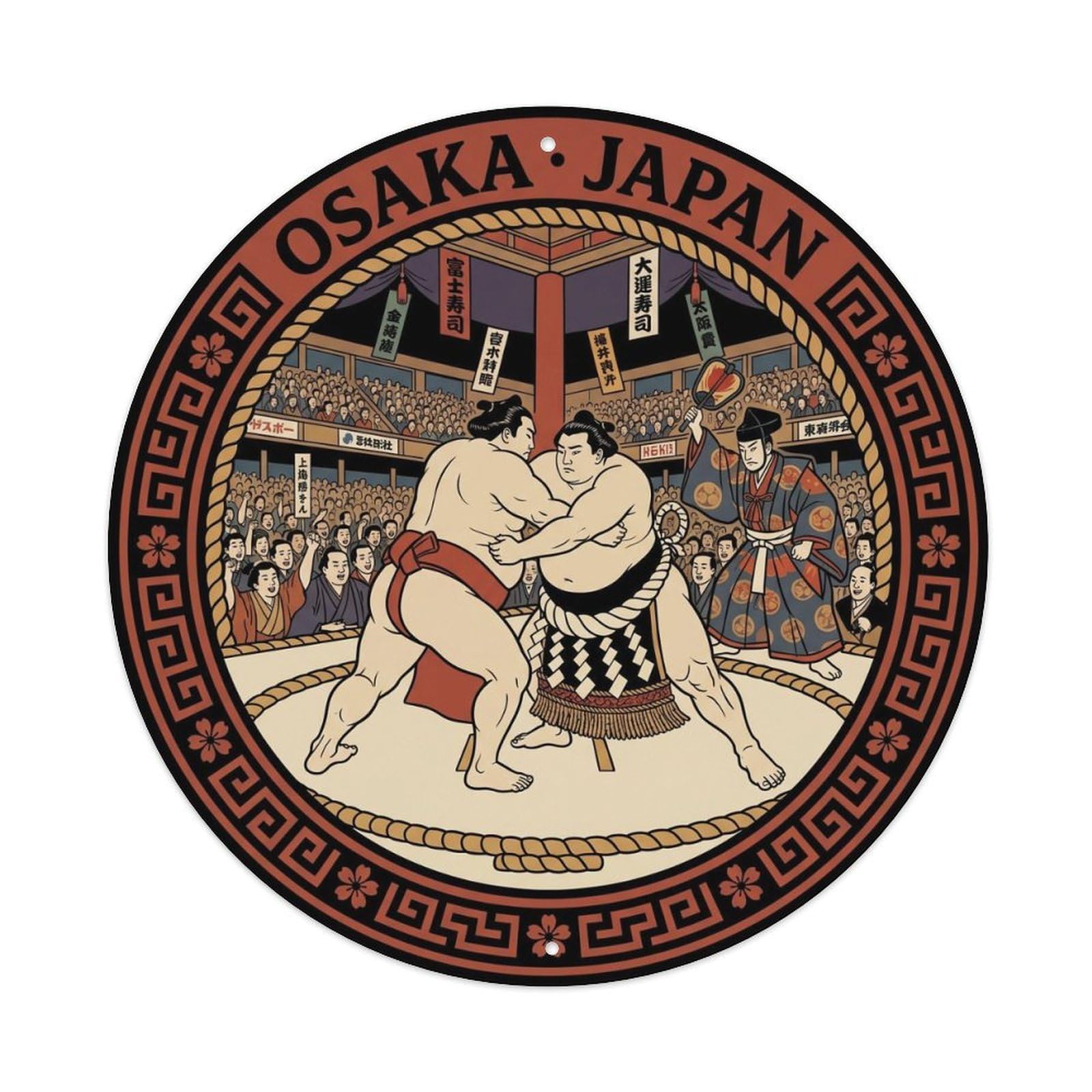 Osaka Dotonbori Sumo Wrestler Chanko Lantern Festival Metal Tin Sign