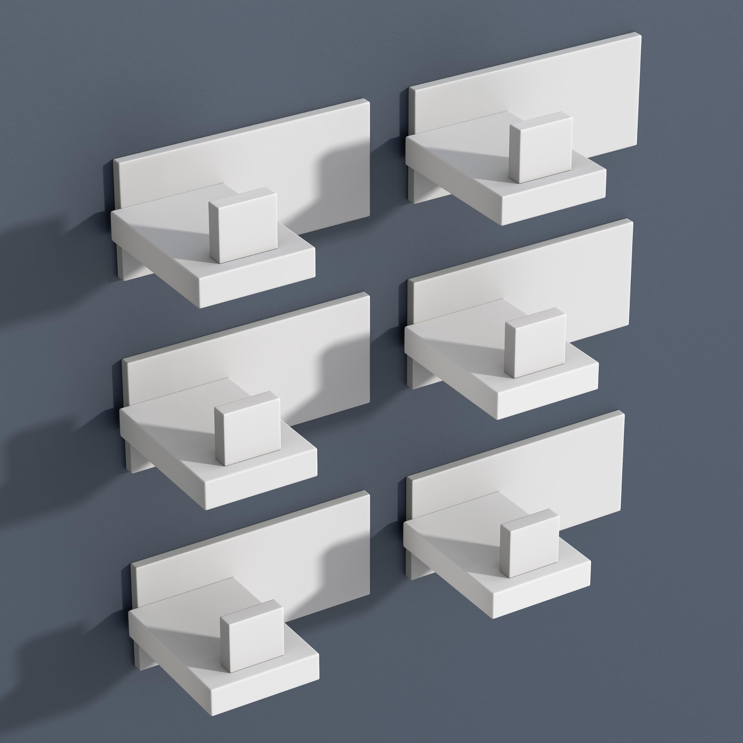 doporro Gancho de Pared Simple de Acero Inoxidable 304, Antióxido y Antideslizante, Instalación sin Taladros o con Tornillos, Blanco Mate, 6 Unidades, Stalo-06