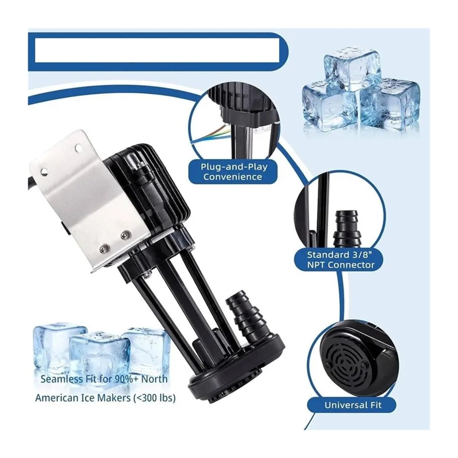 220V 2W Tauchwasser-Umwälzpumpenbaugruppe, Kompatibel for Vevor, Kompatibel for Scotsman, Eisbereiter-Ersatzwasserpumpe