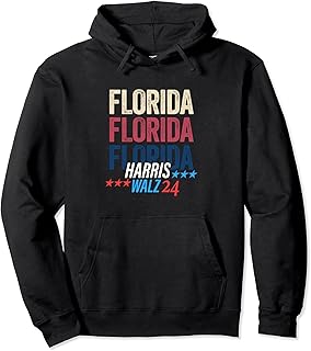 Florida for Kamala Harris Tim Walz 2024 Retro Pullover Hoodie